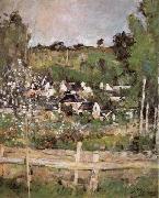 Paul Cezanne View of Auvers-sur-Oise-The Fence oil on canvas